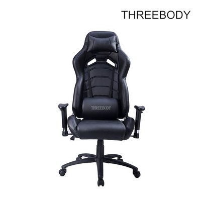 Leather Executive Racing Office Chair , Black Racing Style Office Chair