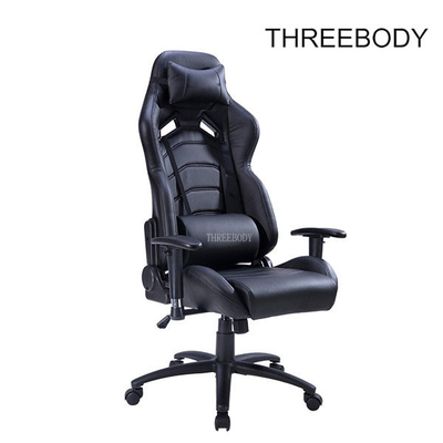 Leather Executive Racing Office Chair , Black Racing Style Office Chair