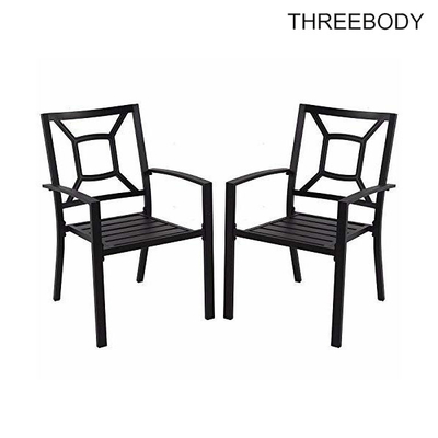 Patio Metal Arm Chairs Outdoor Garden Furniture Indoor Dining Chairs Set