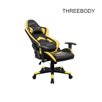Player Seat Race Car Office Chair , Comfortable Bucket Seat Office Chair Black And Yellow