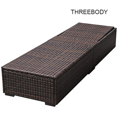 Patio Chaise Outdoor Lounge Sofa Adjustable Hight With Cushion Espresso Brown