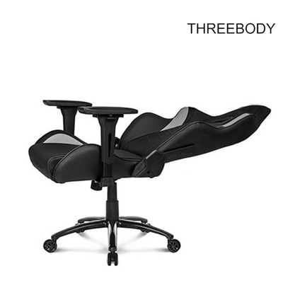 Black And Gray Leather Gaming Chair 360 Degree Swivel Rotation Fire - Retardant