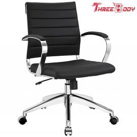 Средний задний стул управленческого офиса, удобный черный кожаный стул офиса