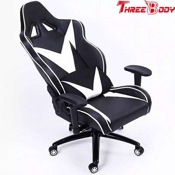Черно-белый стул игры задней части максимума, облегченный эргономический стул игры