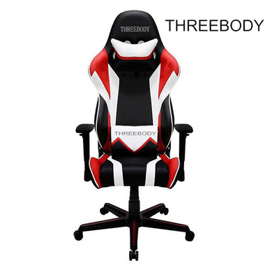 Mobile Comfortable Computer Gaming Chair , Blue PU Leather Racing Seat Desk Chair