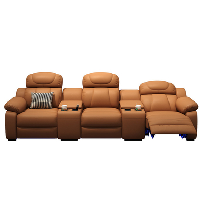 Pengchengda Private Villa Cabin Audio-Visual Room Movie Watching Electric Home Theater Leather Sofa Combination