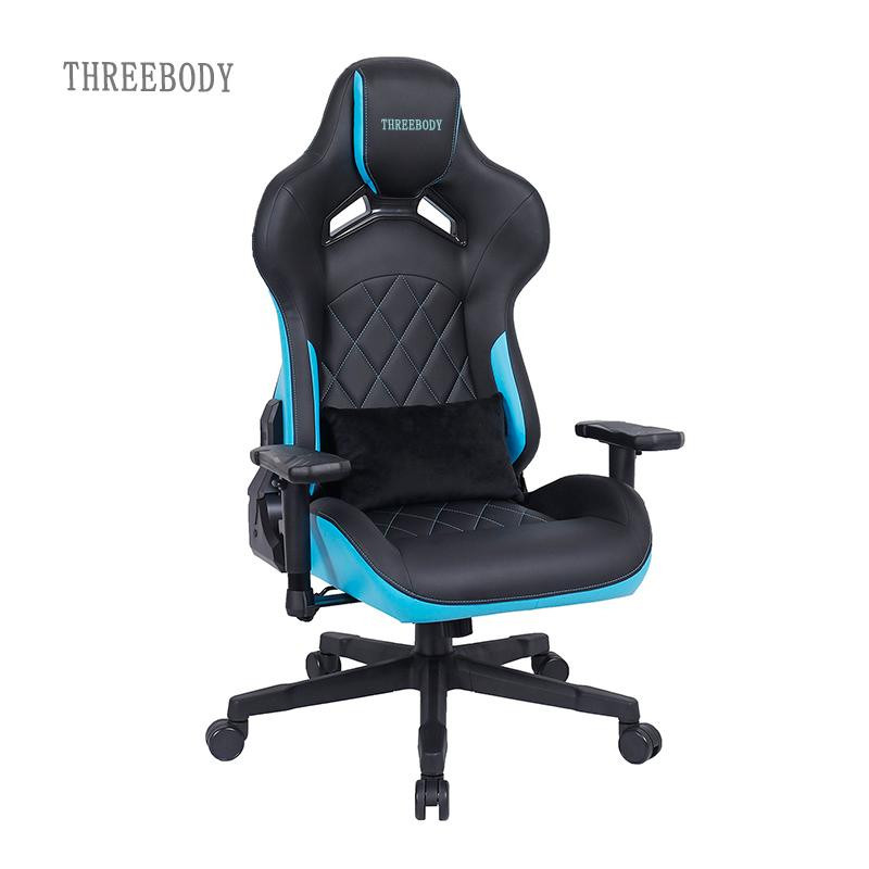 Portable Racing Gaming Chair High Density Foam Height Adjustable For Lumbar Protection